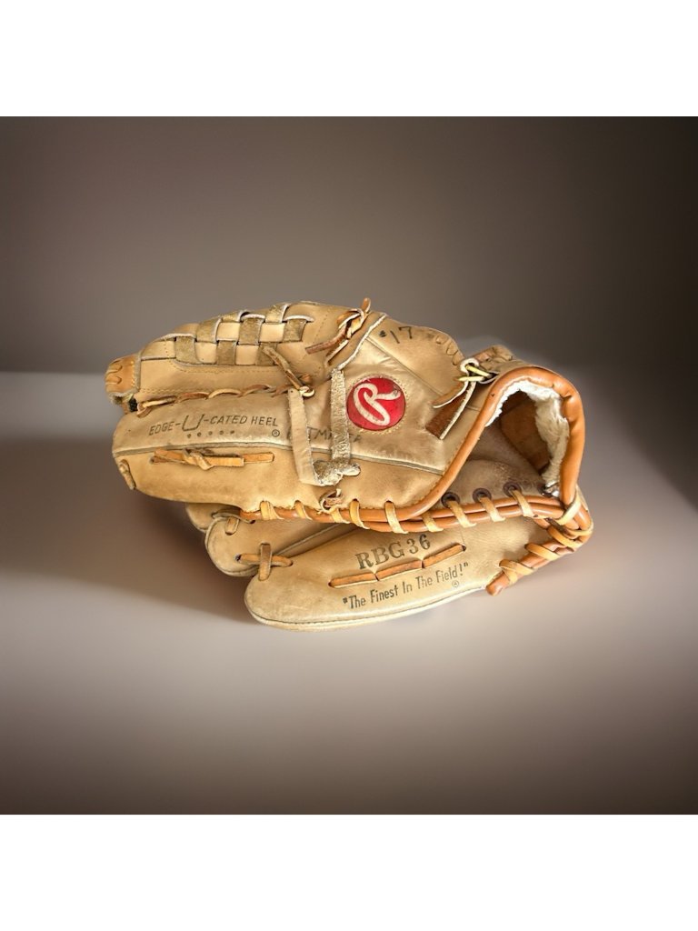 Rawlings Leather Baseball Glove Arch Basket Web Left Hand Throw Tan Rbg36